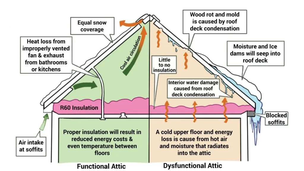 Installing rolled insulation in a home attic